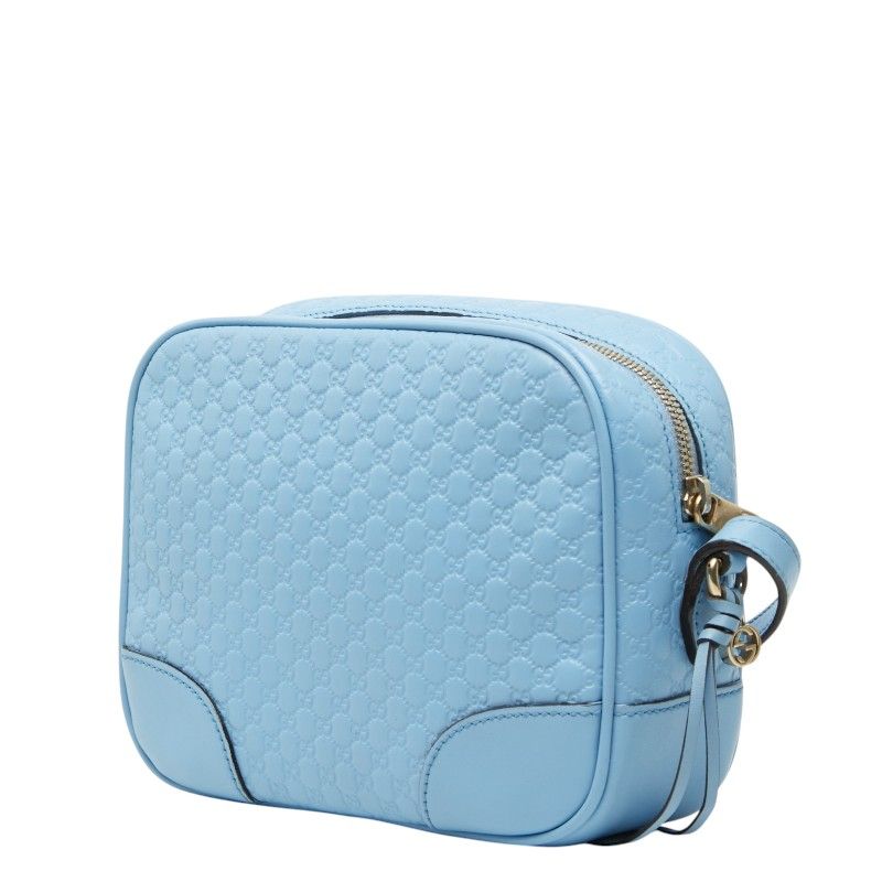Gucci Micro Guccissima Crossbody Shoulder Bag Blue Leather — view 2