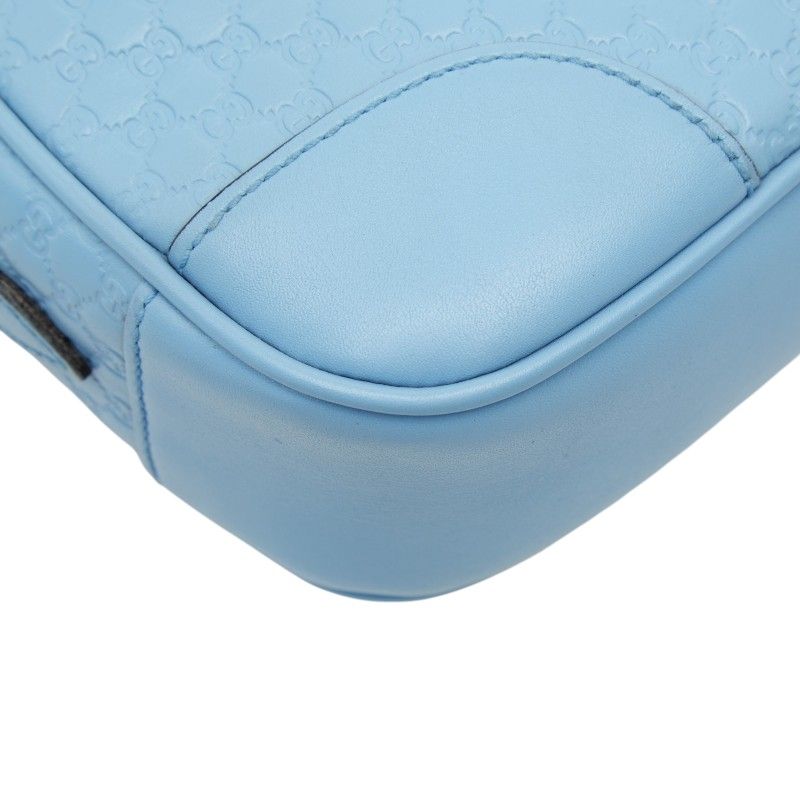 Gucci Micro Guccissima Crossbody Shoulder Bag Blue Leather — view 7
