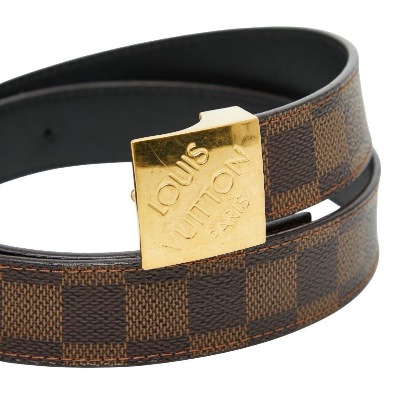 Louis Vuitton Damier Ceinture Classic Carre Belt 80 32 Brown Leather — view 4