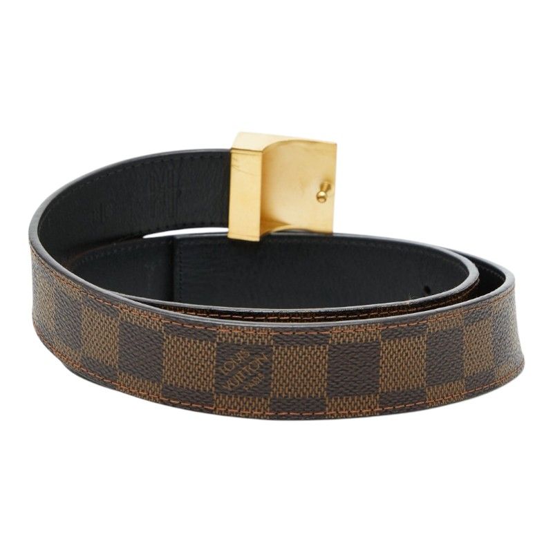 Louis Vuitton Damier Ceinture Classic Carre Belt 80 32 Brown Leather — view 3