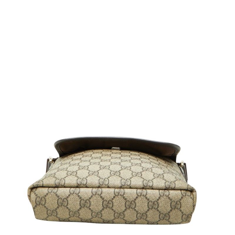 Gucci GG Supreme Crossbody Shoulder Bag Beige Brown Leather — view 3