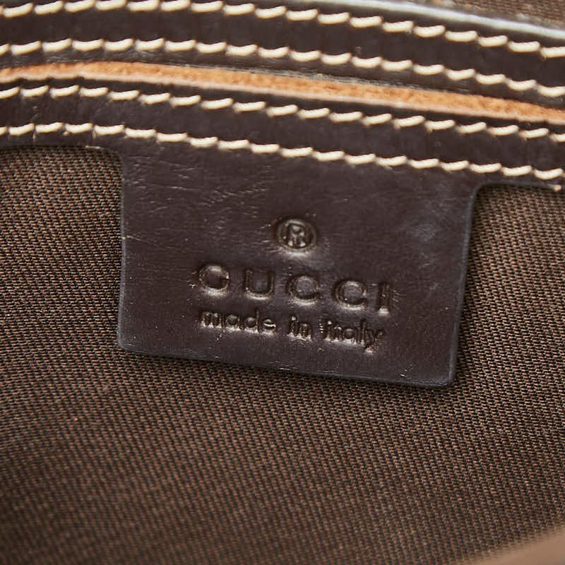 Gucci GG Supreme Crossbody Shoulder Bag Beige Brown Leather — view 9