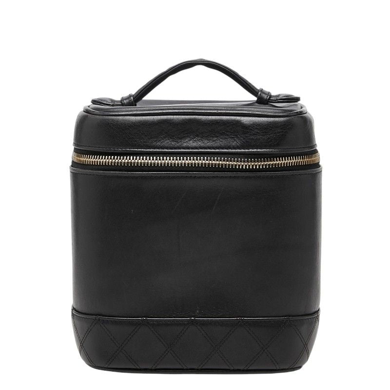 Chanel Bicolor Vanity Bag Handbag Black Lambskin