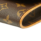 Louis Vuitton Monogram Pochette Twin GM Crossbody Shoulder Bag Brown Leather — view 4