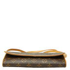 Louis Vuitton Monogram Pochette Twin GM Crossbody Shoulder Bag Brown Leather — view 3