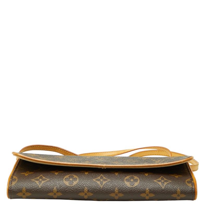 Louis Vuitton Monogram Pochette Twin GM Crossbody Shoulder Bag Brown Leather — view 3