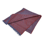 Gucci GG Logo Shawl Scarf Purple Wine Red Wool Silk — view 2