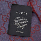 Gucci GG Logo Shawl Scarf Purple Wine Red Wool Silk — view 4