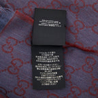 Gucci GG Logo Shawl Scarf Purple Wine Red Wool Silk — view 5