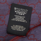 Gucci GG Logo Shawl Scarf Purple Wine Red Wool Silk — view 6
