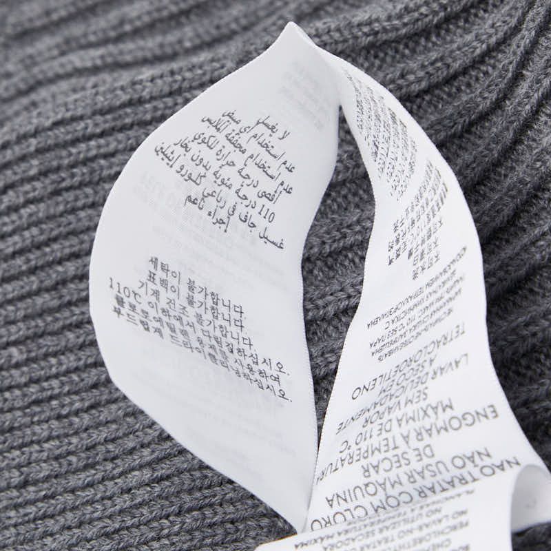 Gucci Logo Knit Rib Scarf Gray Wool Calf — view 7