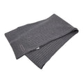 Gucci Logo Knit Rib Scarf Gray Wool Calf