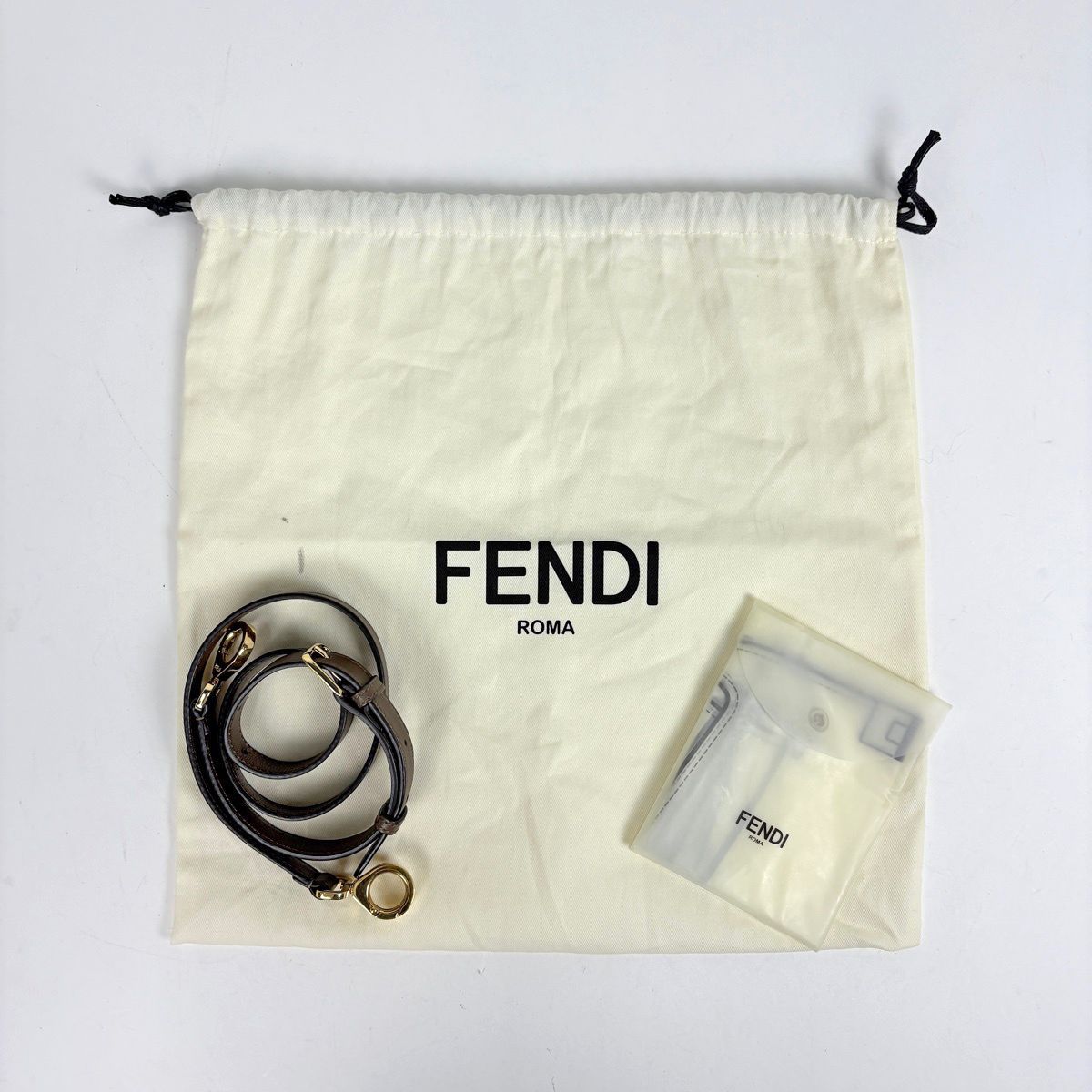 Fendi Peekaboo 2-Way Shoulder Bag Leather Brown — view 8