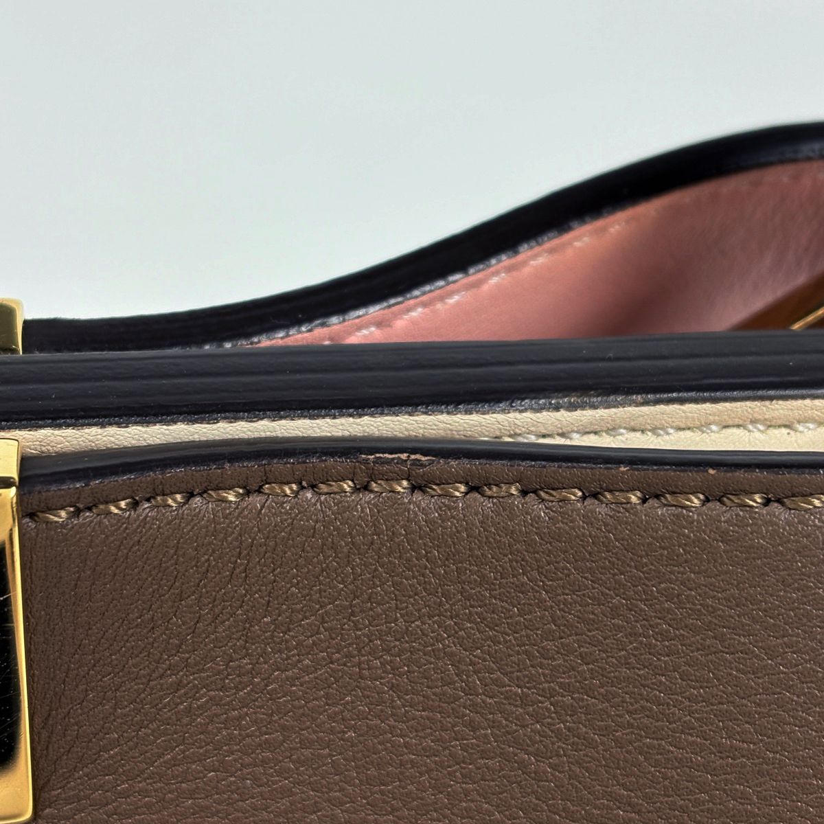 Fendi Peekaboo 2-Way Shoulder Bag Leather Brown — view 5