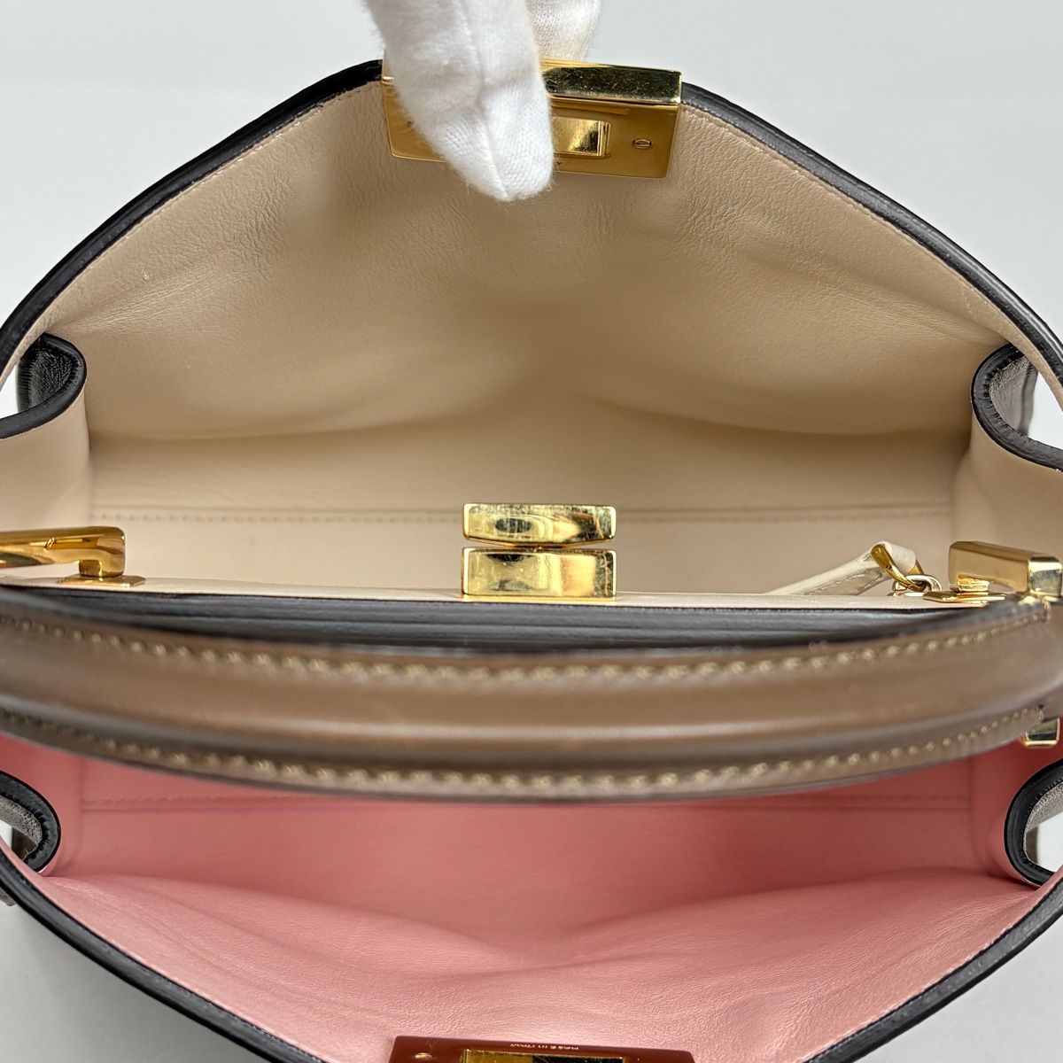 Fendi Peekaboo 2-Way Shoulder Bag Leather Brown — view 7