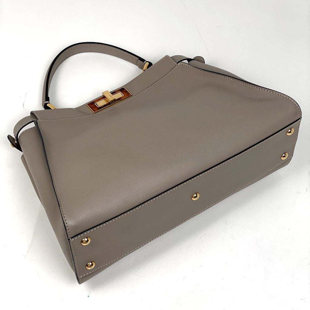 Fendi Peekaboo 2-Way Shoulder Bag Leather Gray — view 2