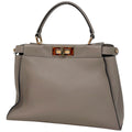 Fendi Peekaboo 2-Way Shoulder Bag Leather Gray