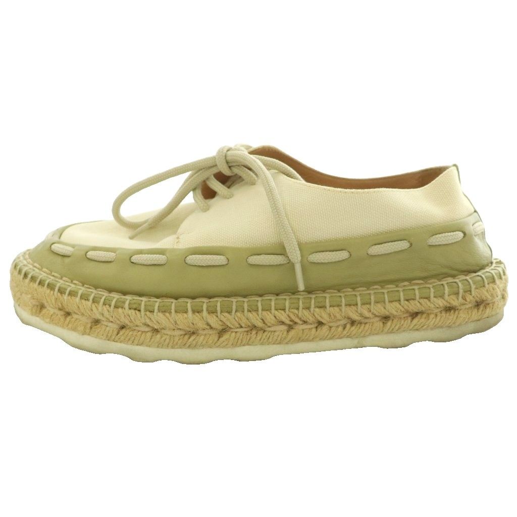 Bottega Veneta Espadrilles Canvas Shoes Lace Up Sneakers 36 Ivory SS