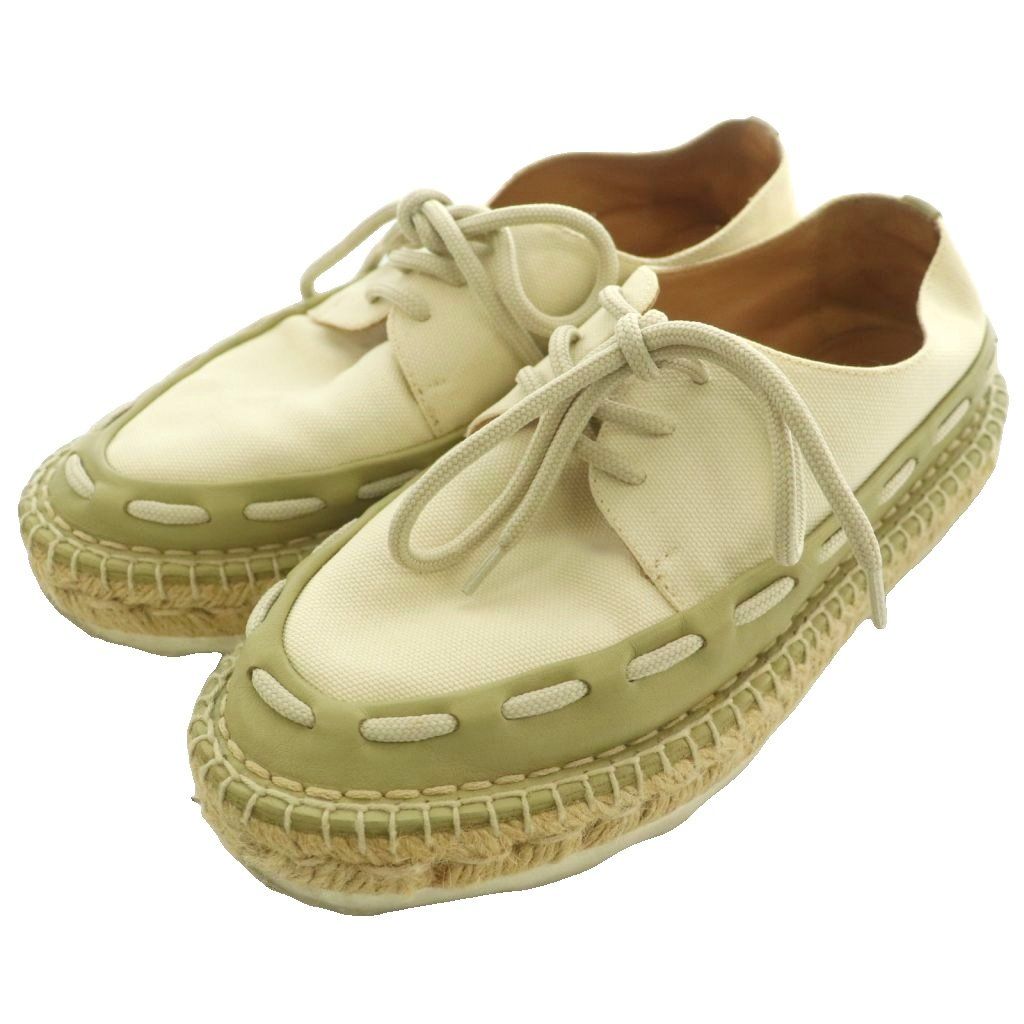 Bottega Veneta Espadrilles Canvas Shoes Lace Up Sneakers 36 Ivory SS — view 2