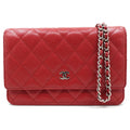 Chanel Chain Wallet Caviar Leather Red Shoulder