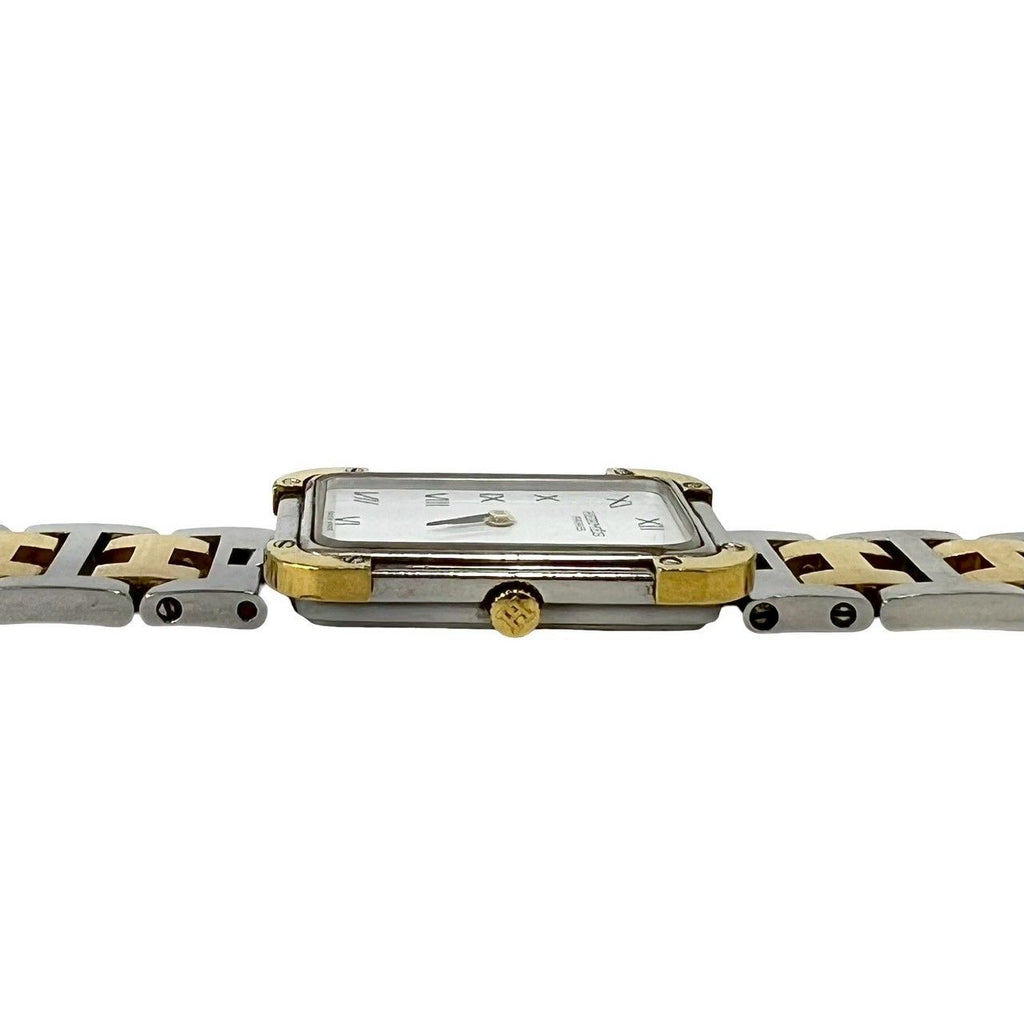 Hermes Vintage Croajour Stainless Steel Quartz Watch Silver Gold — view 6