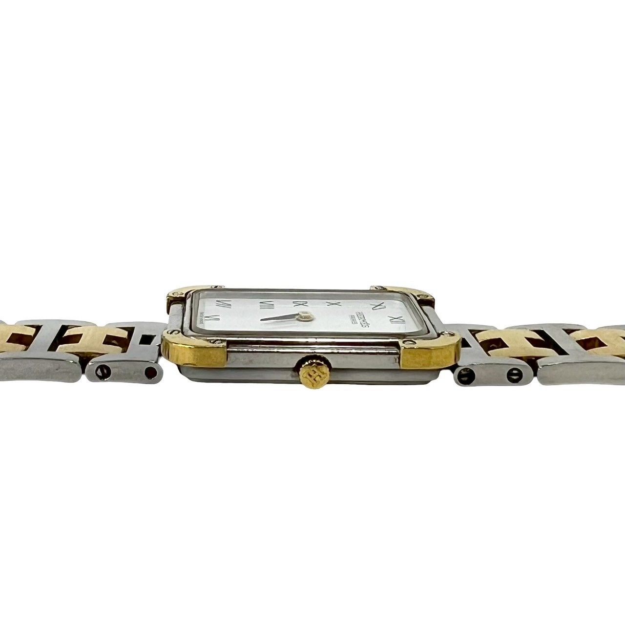 Hermes Vintage Croajour Stainless Steel Quartz Watch Silver Gold — view 6