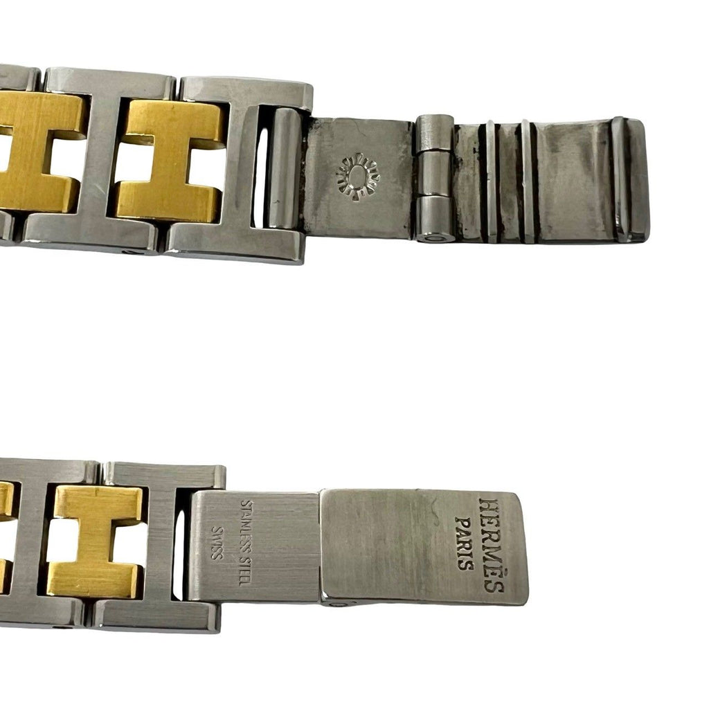 Hermes Vintage Croajour Stainless Steel Quartz Watch Silver Gold — view 3
