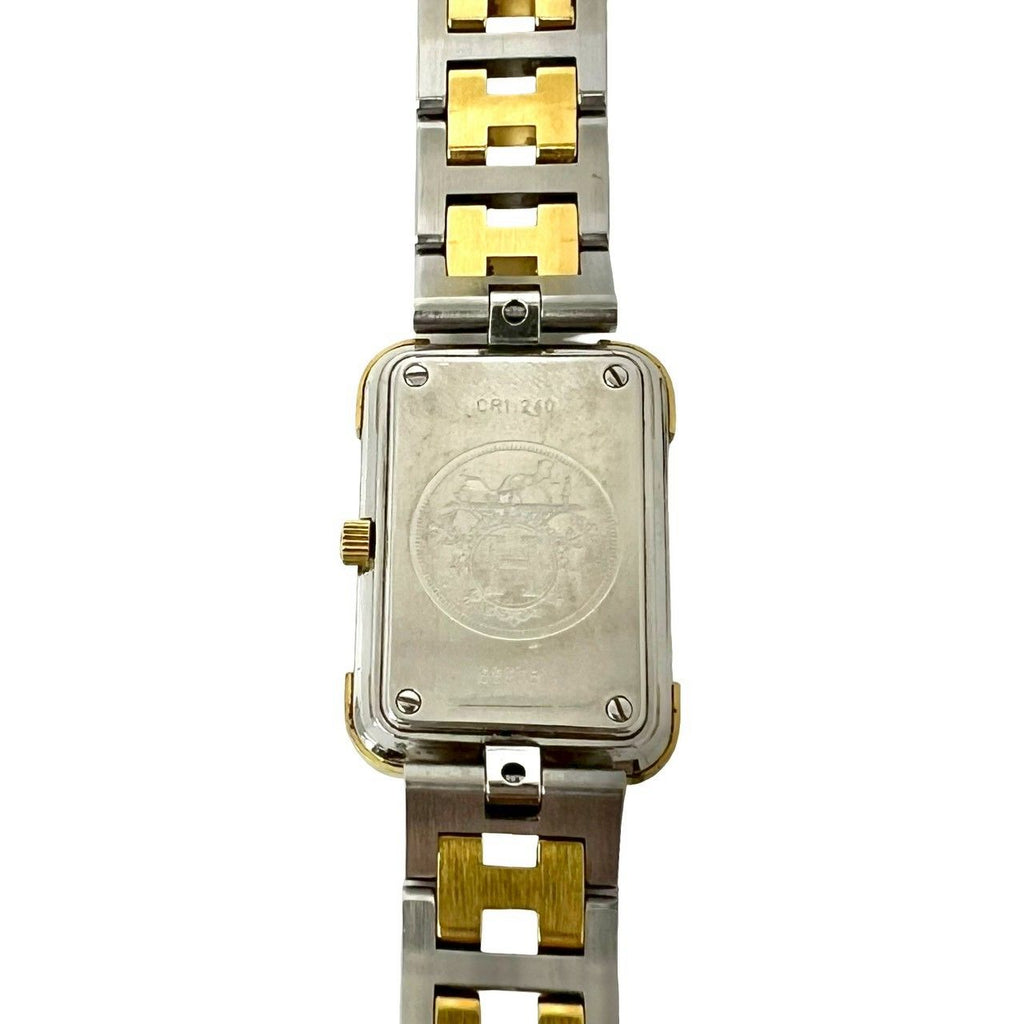 Hermes Vintage Croajour Stainless Steel Quartz Watch Silver Gold — view 5