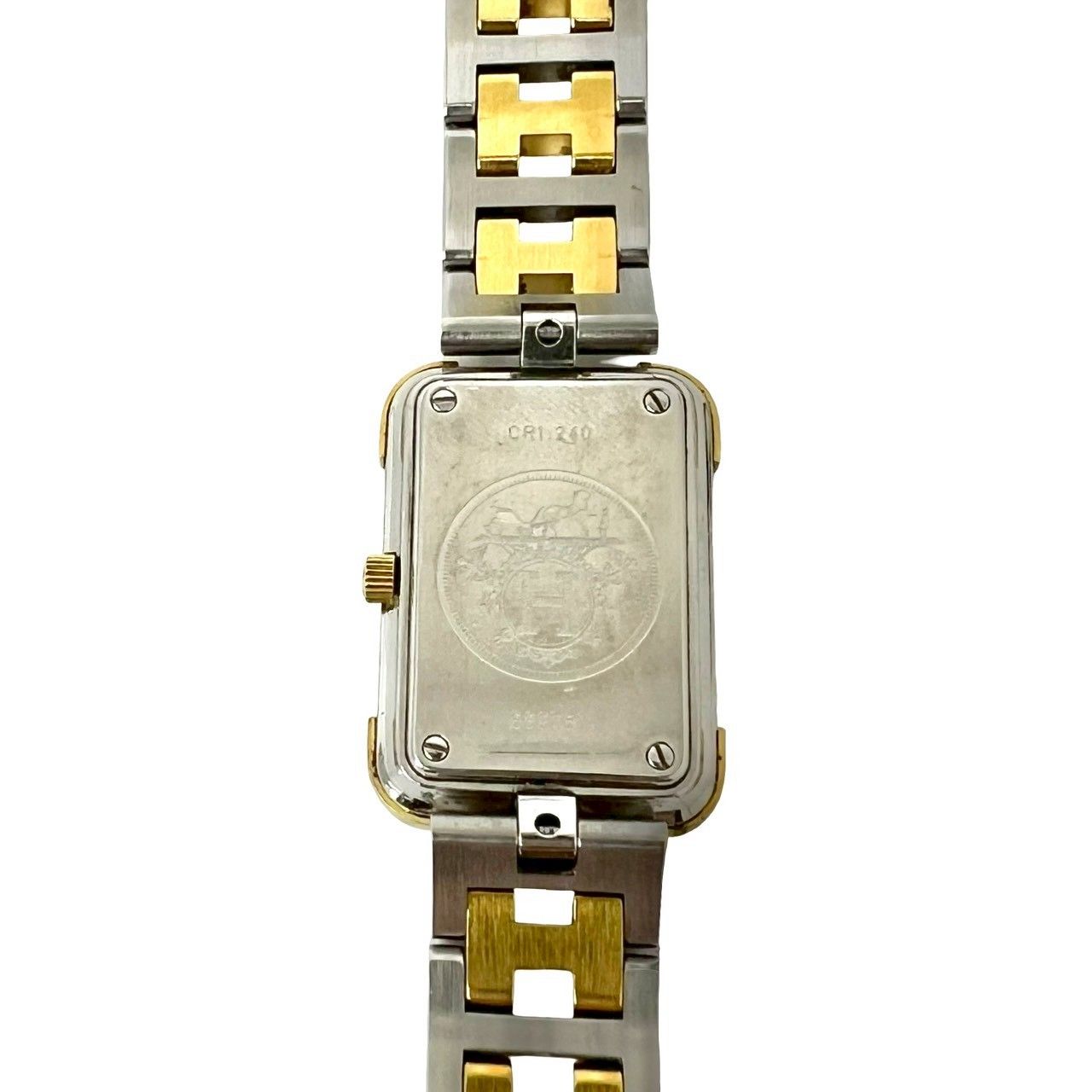 Hermes Vintage Croajour Stainless Steel Quartz Watch Silver Gold — view 5