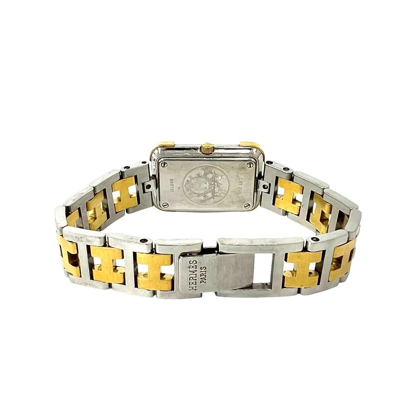 Hermes Vintage Croajour Stainless Steel Quartz Watch Silver Gold — view 8