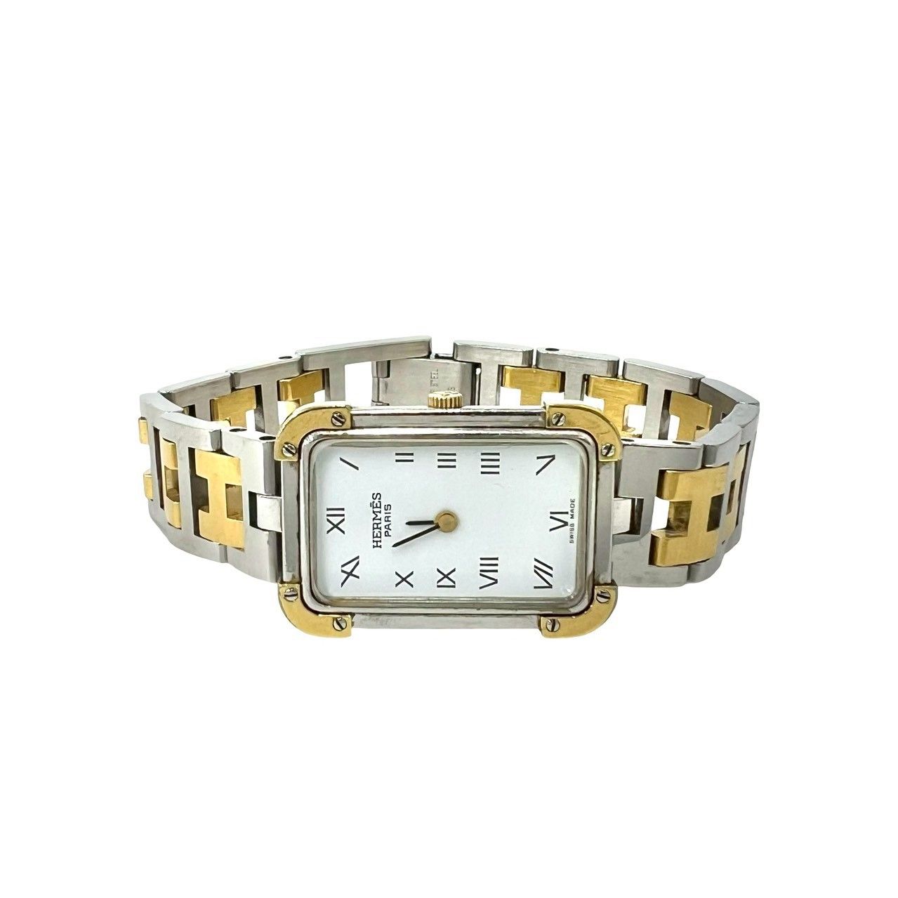 Hermes Vintage Croajour Stainless Steel Quartz Watch Silver Gold — view 7