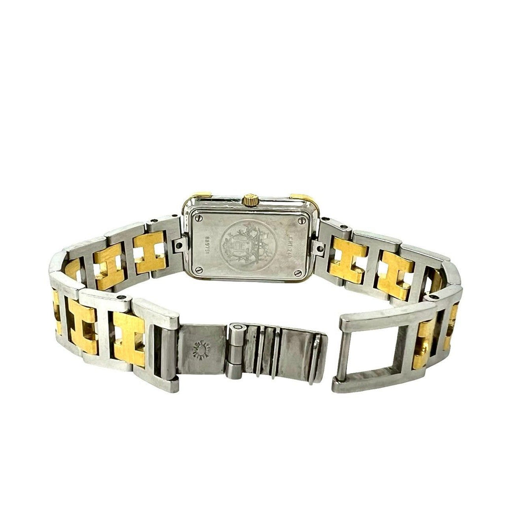 Hermes Vintage Croajour Stainless Steel Quartz Watch Silver Gold — view 9