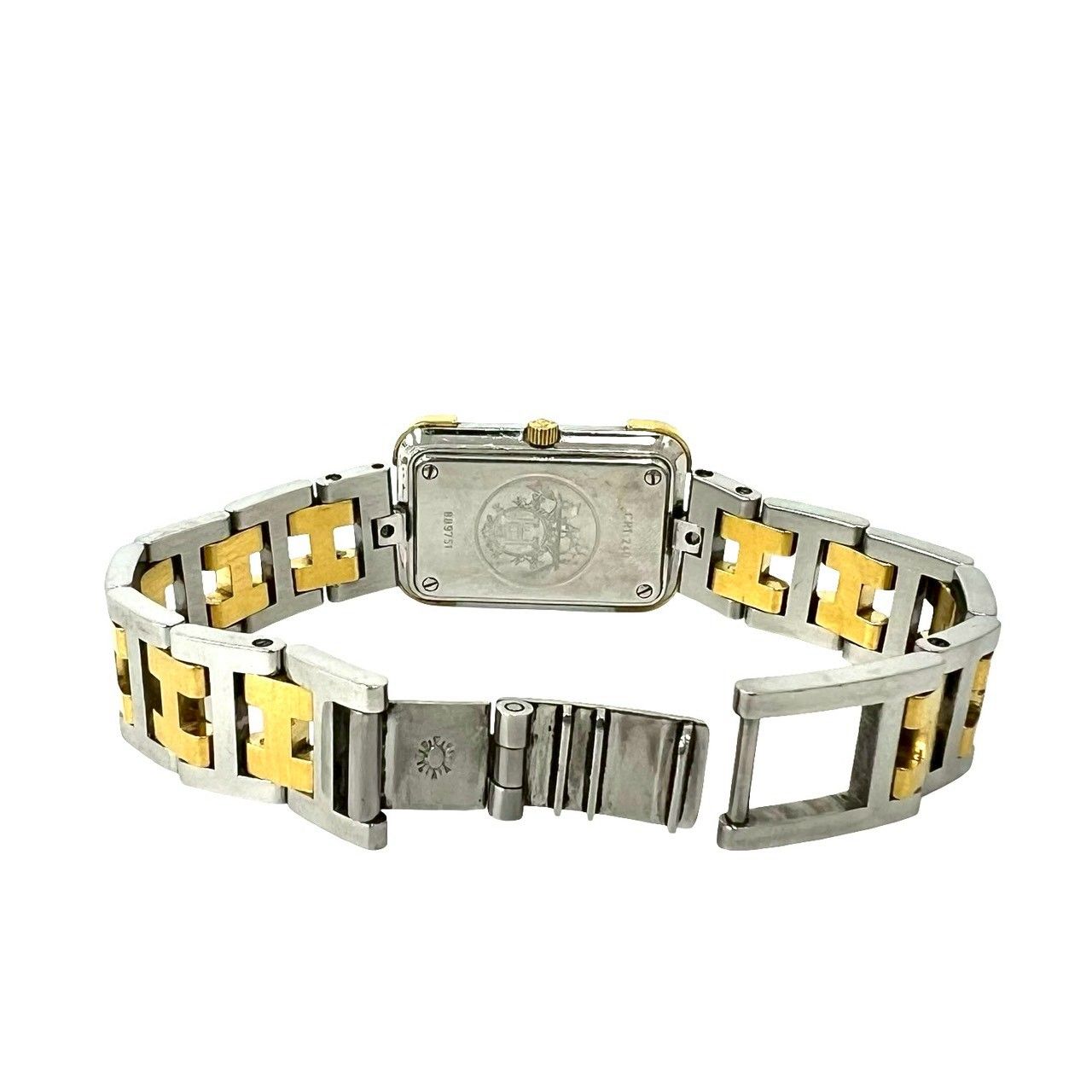Hermes Vintage Croajour Stainless Steel Quartz Watch Silver Gold — view 9
