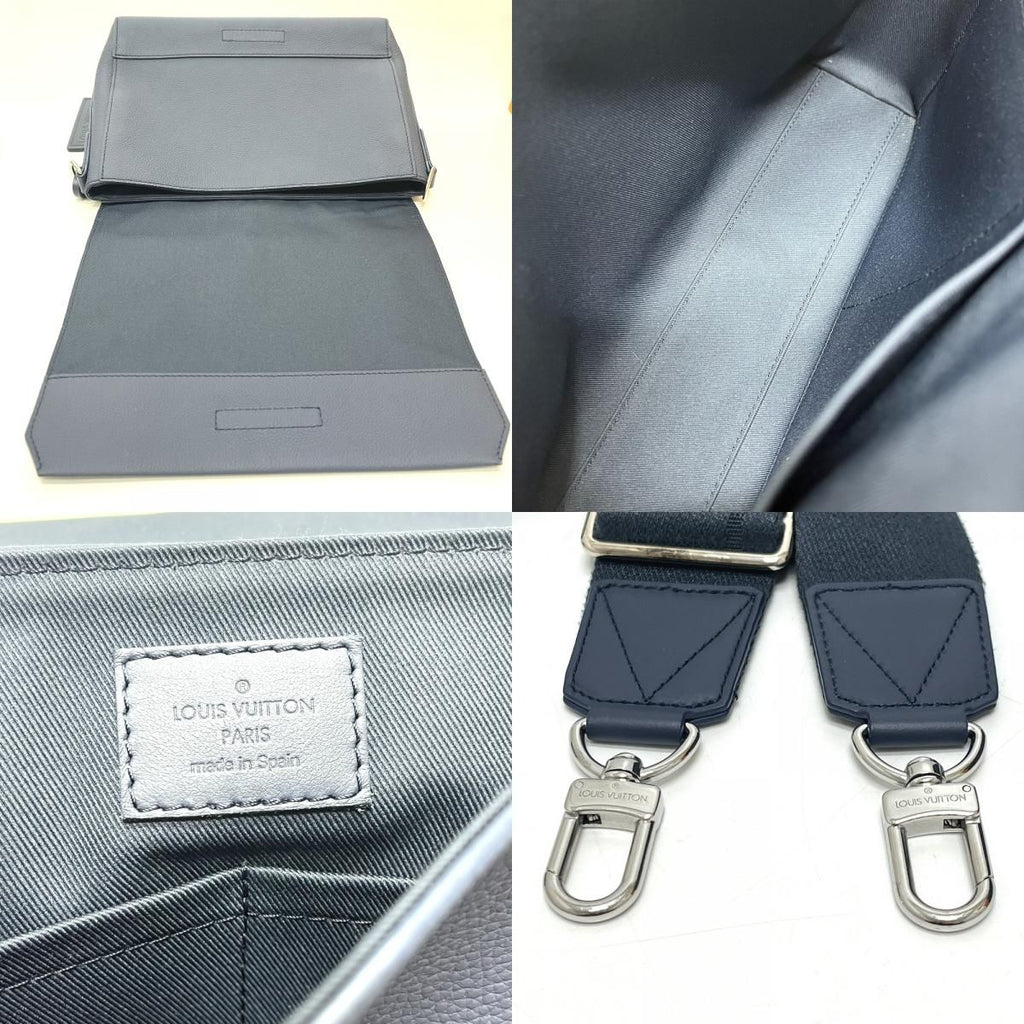 Louis Vuitton Shoulder Bag Takeoff Messenger Leather Blue Atlantique — view 8
