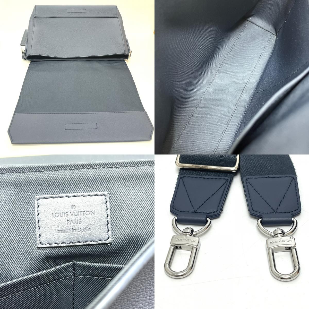 Louis Vuitton Shoulder Bag Takeoff Messenger Leather Blue Atlantique — view 8