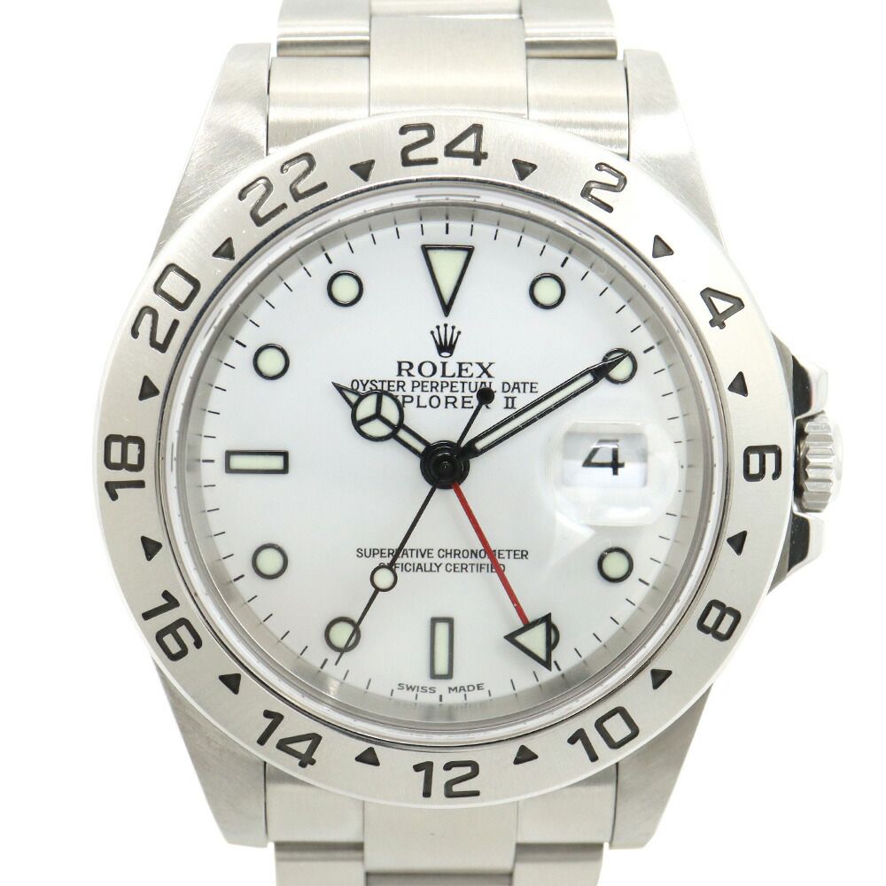 Rolex Watch Explorer II P Number SS Automatic Winding White Dial Oyster