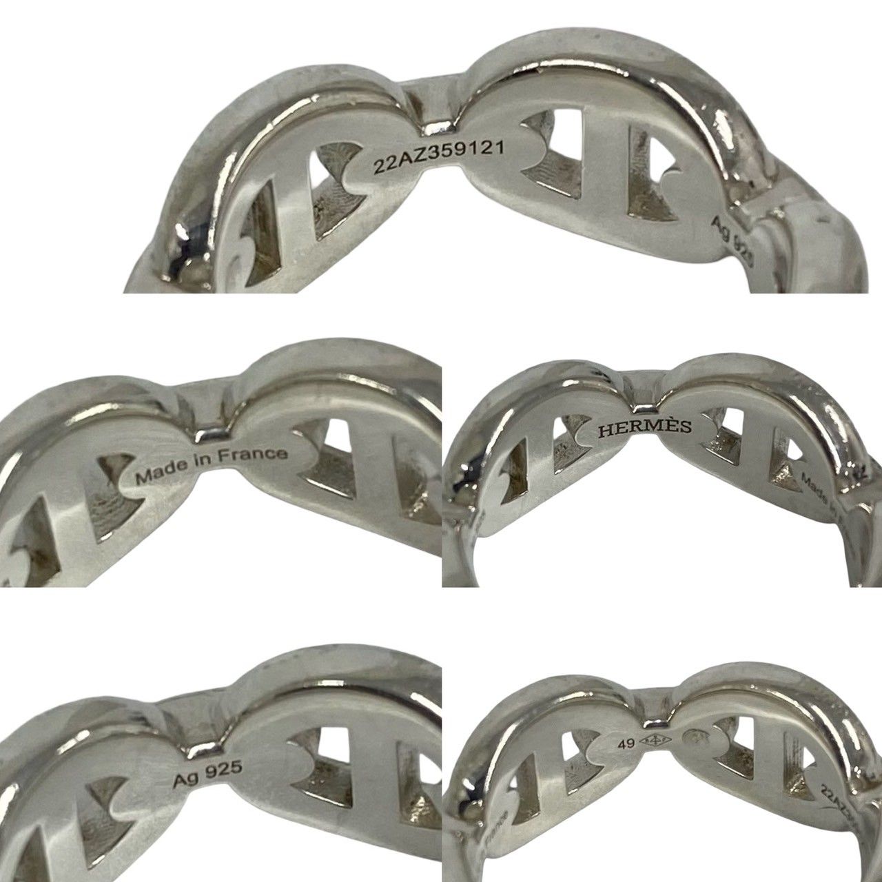 Hermes Chaine D'ancre Ring 925 Sterling Silver