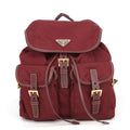Prada Backpack Triangle Logo Nylon Saffiano Leather