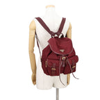 Prada Backpack Triangle Logo Nylon Saffiano Leather — view 4