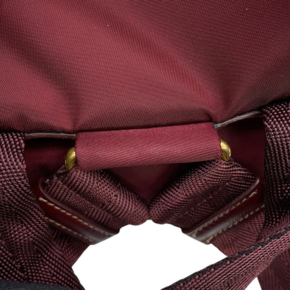 Prada Backpack Triangle Logo Nylon Saffiano Leather — view 7
