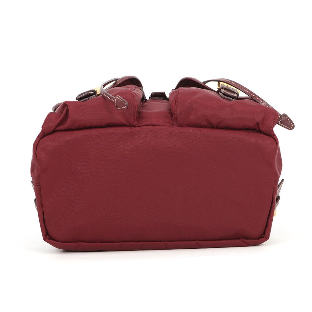 Prada Backpack Triangle Logo Nylon Saffiano Leather — view 3