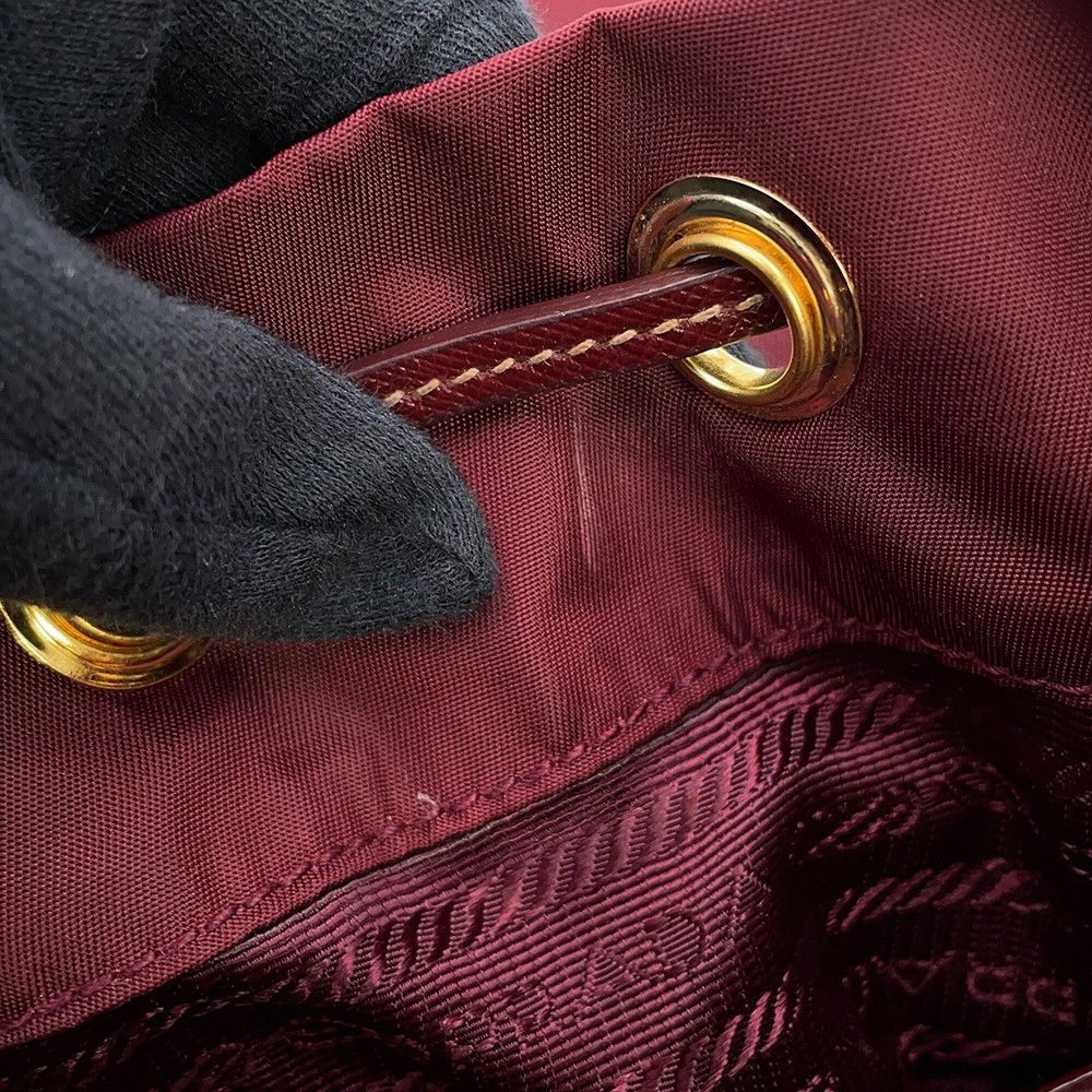 Prada Backpack Triangle Logo Nylon Saffiano Leather — view 8