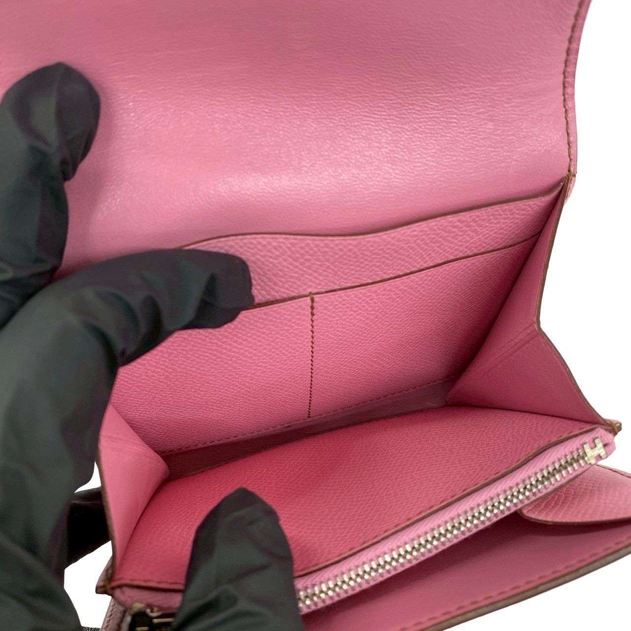 Hermes Constance Compact Veau Epsom Bifold Wallet Mini Pink — view 9