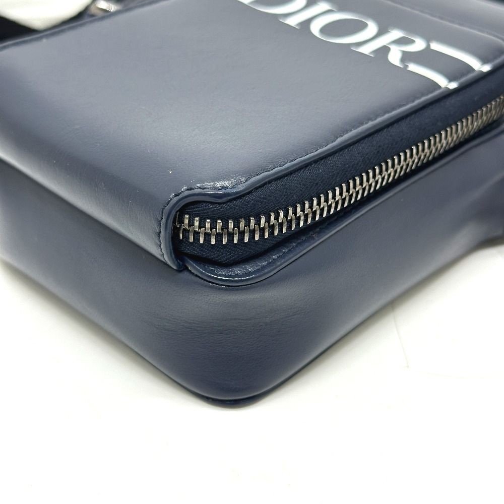Dior Shoulder Bag Logo Leather Blue — view 5