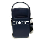 Dior Shoulder Bag Logo Leather Blue — view 2