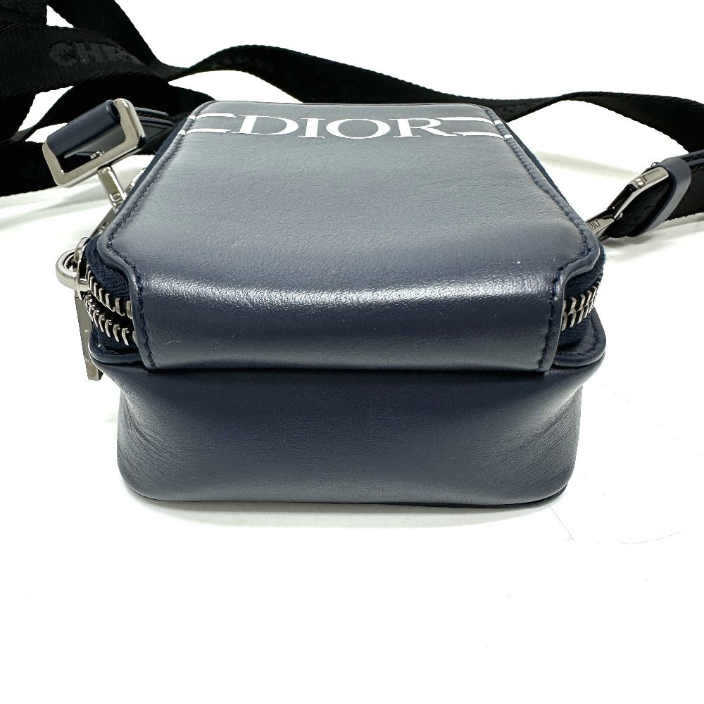 Dior Shoulder Bag Logo Leather Blue — view 4