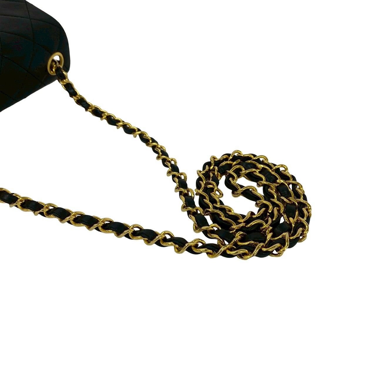 Chanel Card Quilted CC Logo Lambskin Mini Shoulder Bag Black — view 4