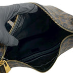 Celine Macadam Blason Pattern Logo Ring Leather Shoulder Bag Brown Black — view 9