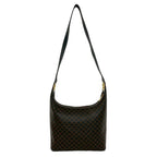 Celine Macadam Blason Pattern Logo Ring Leather Shoulder Bag Brown Black — view 3