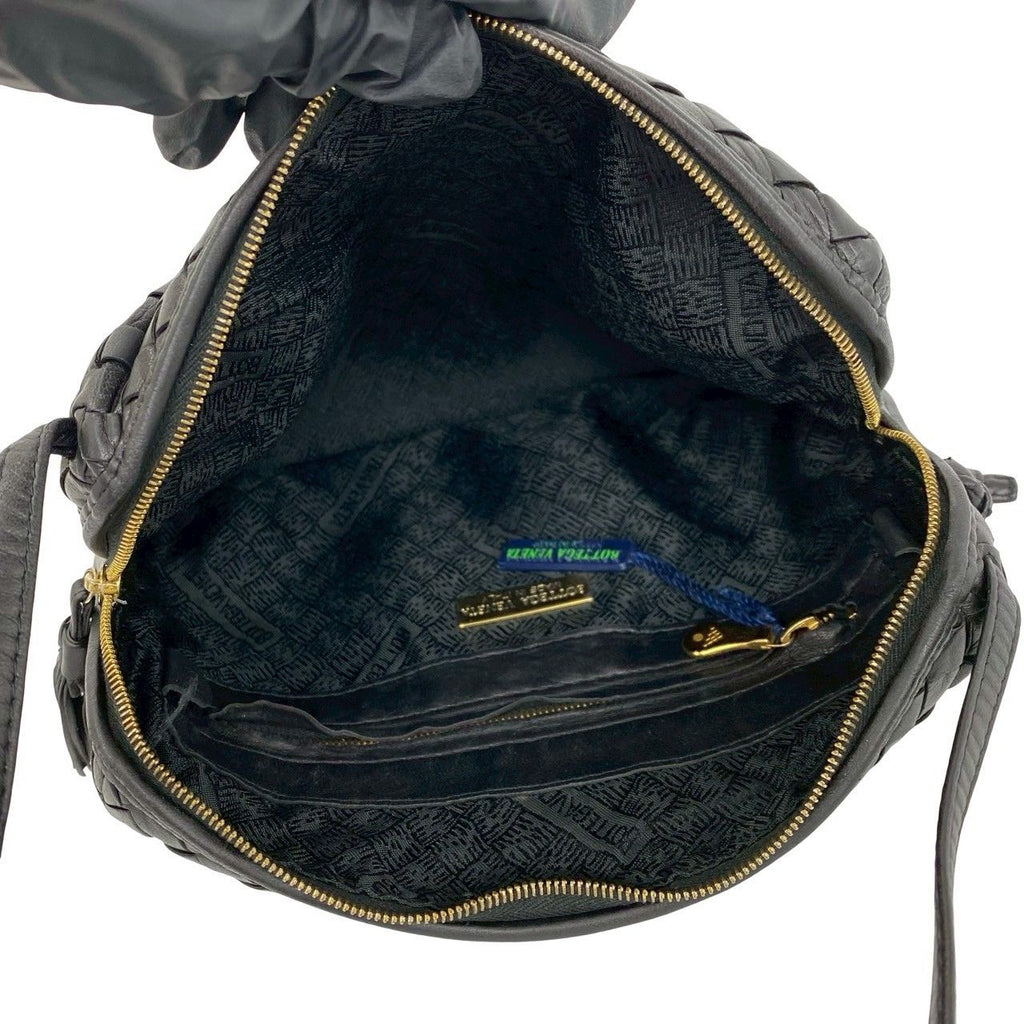 Bottega Veneta Vintage Intrecciato Leather Mini Shoulder Bag Crossbody Black — view 9
